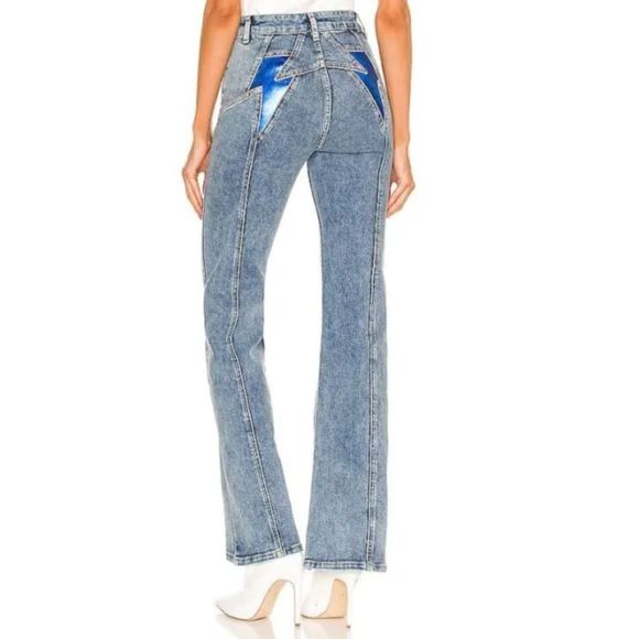 New Free People Wee The Free Thunderbird Flare Jeans Size 33 Blue - Picture 6 of 9